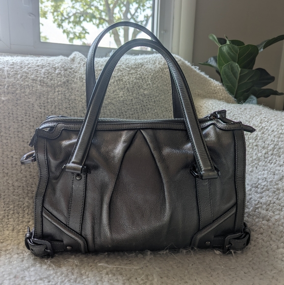 Burberry Dark Silver Satchel Bag